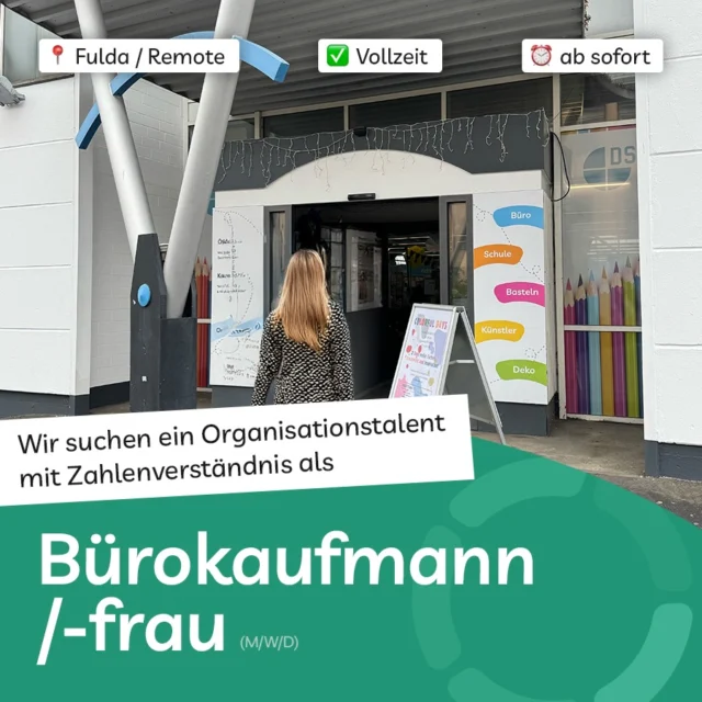💼 Organisationstalent mit Zahlenverständnis gesucht – Finde jetzt deinen neuen Job als Bürokaufmann/-frau (m/w/d) – schnell, unkompliziert und direkt in deiner Nähe!
📍Fulda / Remote
✅ Deine Aufgaben:
Artikelanlage; Kalkulationen; Unterstützung der Einkaufsabteilungen; Bearbeiten von Bestellungen; Wareneingänge überwachen; Rechnungsprüfung; Abrechnung der Stundenkonten der Mitarbeiter
🌟Deine Vorteile:
Ein interessantes und kreatives Betätigungsfeld; Ein angenehmes Umfeld mit professionellen & netten Kollegen; Einen sicheren und abwechslungs-
reichen Arbeitsplatz; Ein gesundes Unternehmen mit Zukunft
🙋🏻‍♂️Dein Ansprechpartner: Rainer Hau
➡️ Bewirb dich direkt per E-Mail unter: jobs@dsbo.de
#jobs #jobsfulda #jobsinfulda #bürokaufmann #bürokauffrau